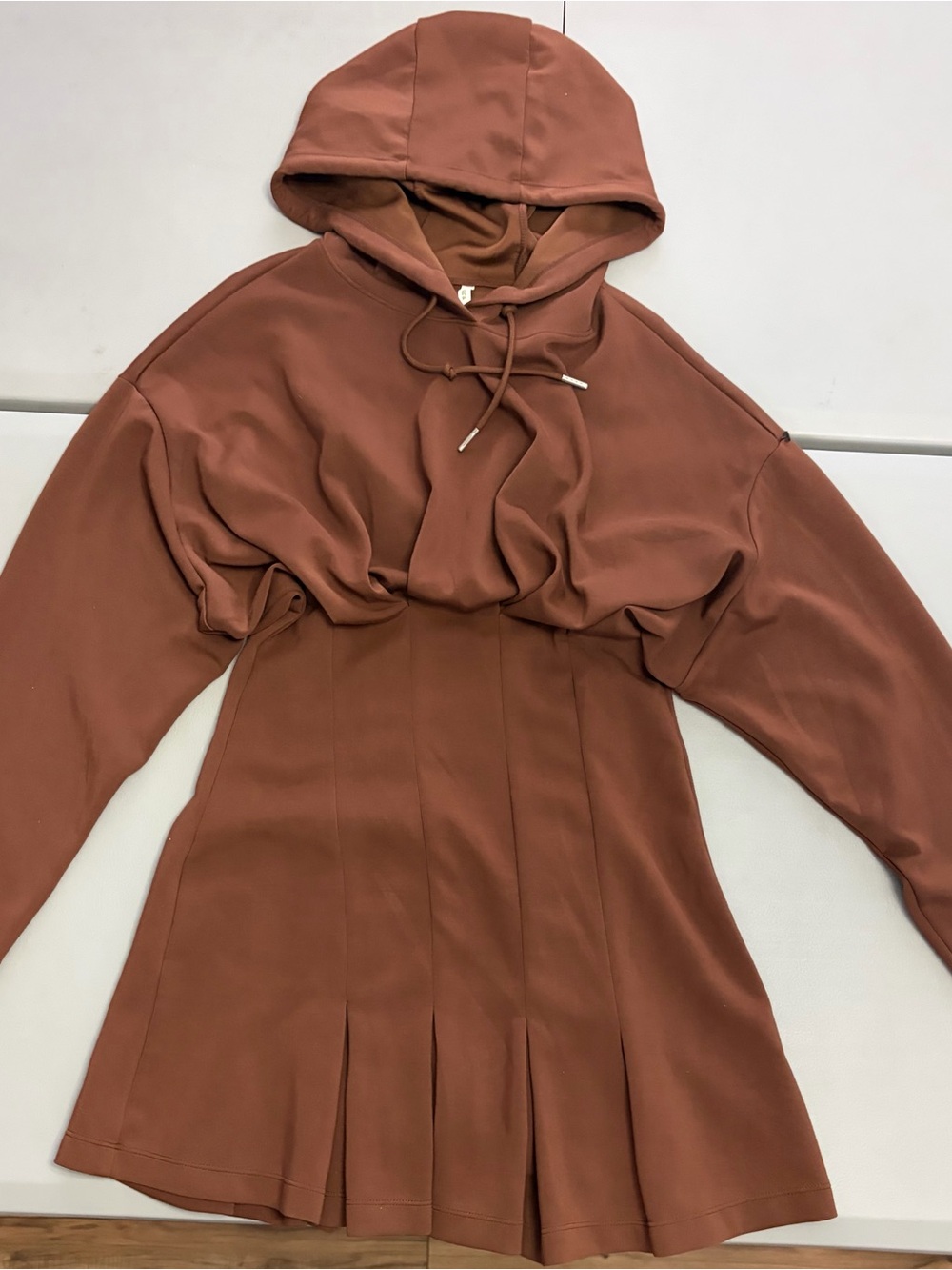 Women's Hooded Dress in Rust Brown